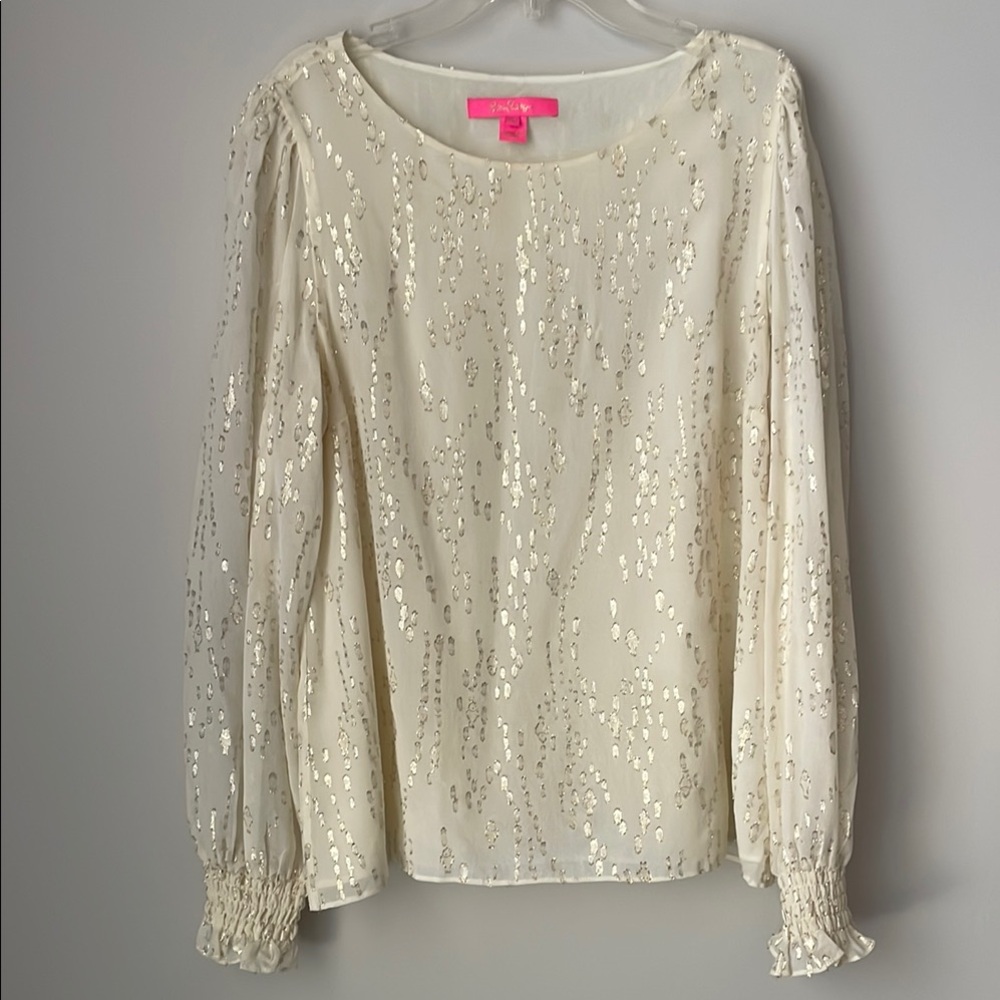 Lilly Pulitzer Idina Long Sleeve Silk Top